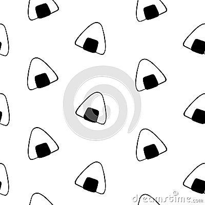 Japanese onigiri seamless pattern Vector Illustration