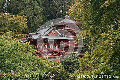 Japanese Pagoda. Hagiwara Tea Garden. Golden Gate park Editorial Stock Photo