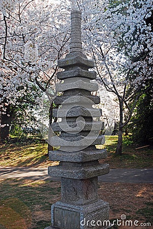 A Japanese pagoda sculpture Editorial Stock Photo