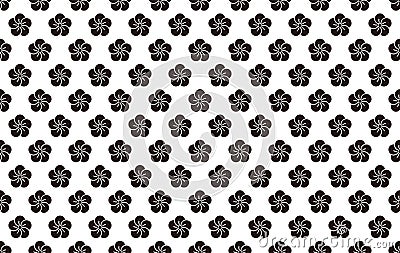 Vector Seamless Japanese Vintage Plum Flower Pattern. Horizontally And Vertically Repeatable. Vector Illustration