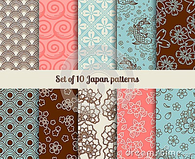 Japanese patterns Vector Illustration