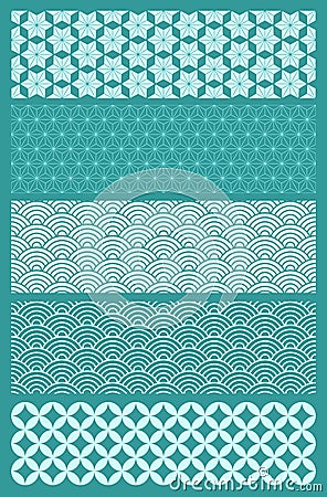 Japanese Patterns Vector Illustration