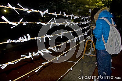 Japanese people new year eve pray temple shrine Editorial Stock Photo