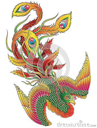 Japanese Phoenix Vector Illustration