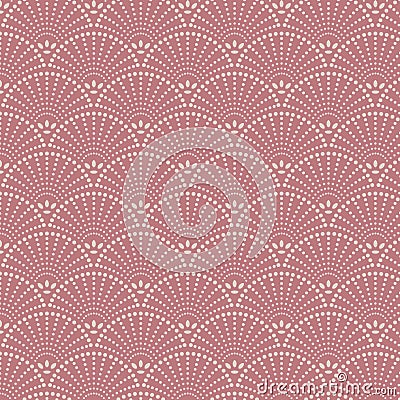 Japanese pink orange flower pattern Vector Illustration