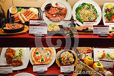 Japanese plastic food Editorial Stock Photo