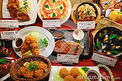 Japanese plastic food Editorial Stock Photo