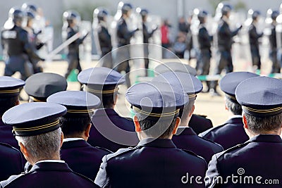 Japanese police officers Editorial Stock Photo