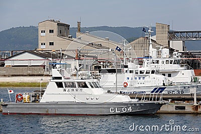 Japanese police patrol boat Editorial Stock Photo