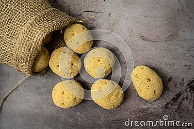 Japanese potato shaped dango Stock Photo