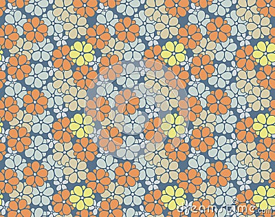 Japanese Pretty Round Flower Vector Seamless Pattern Vector Illustration