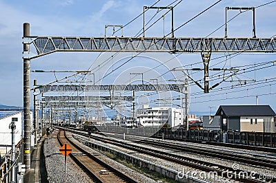 Japanese High Speed Railway Tracks Editorial Stock Photo