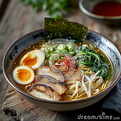 Japanese with ramen noodles soup chicken 1 Stock Photo