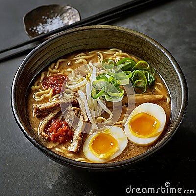 Japanese with ramen noodles soup chicken 3 Stock Photo