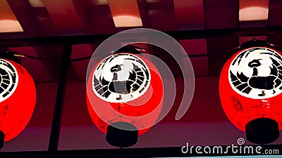 Japanese red lanterns Stock Photo