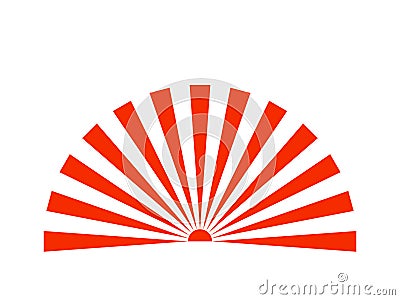 Japanese rising sun symbol, imperial Japan flag, japanese army flag Vector Illustration