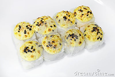 Japanese roll Kin on a white background Stock Photo