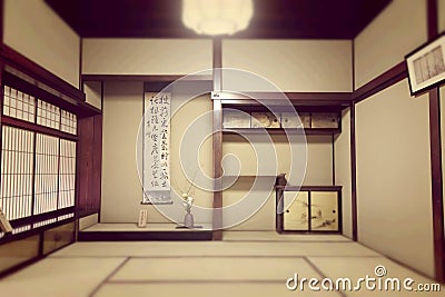 Japanese ryokan room Stock Photo