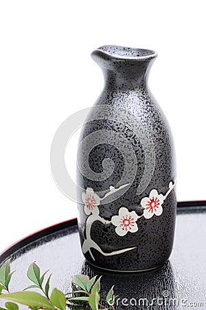 Japanese sake bottle Stock Photo