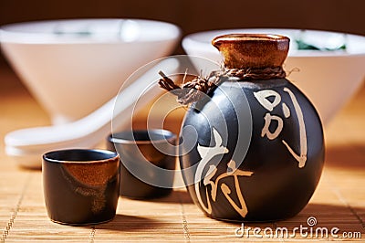 Japanese Sake set Stock Photo