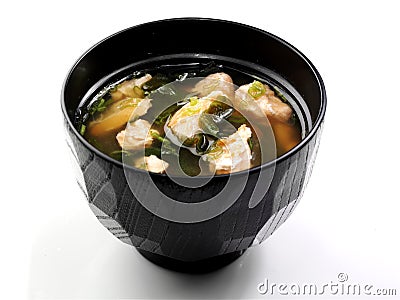 Japanese Salmon Soup Stock Photo