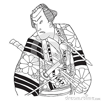 Japanese samurai Vector Illustration