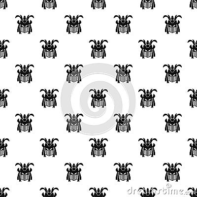 Japanese samurai mask pattern, simple style Vector Illustration