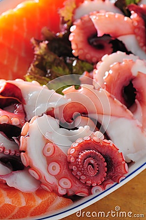 Sashimi Octopus Stock Photo