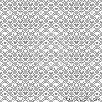 Japanese seamless vector pattern. Traditional oriental wave background. Grey and white Vector Illustration