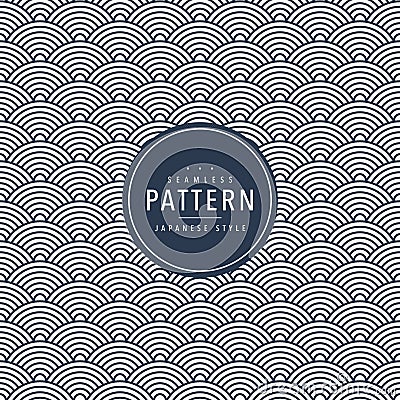 Japanese seamless wave pattern. Traditional Chinese texture. Oriental New Year background. Vector illustration. Vector Illustration