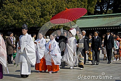 Japanese shinto wedding ceremony Editorial Stock Photo