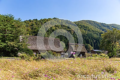 Japanese Shirakawago village house Stock Photo