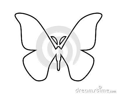 Japanese silk moth stylized vector icon on white Vector Illustration