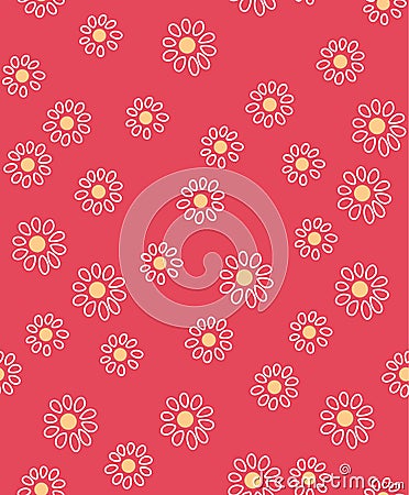 Japanese Small Flower Vector Seamless Pattern Vector Illustration