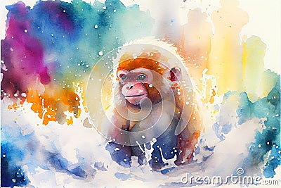 Japanese snow monkey Stock Photo