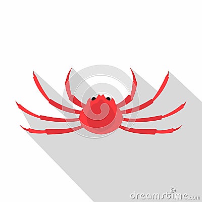 Japanese spider crab icon, flat style Vector Illustration