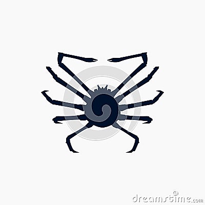 Japanese Spider Crab Silhouette Vector Logo Illustration Vector Illustration