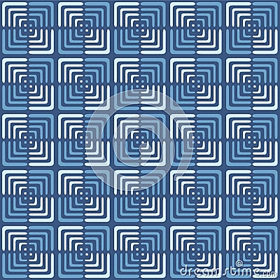Japanese Square Art Maze Vector Seamless Pattern Vector Illustration