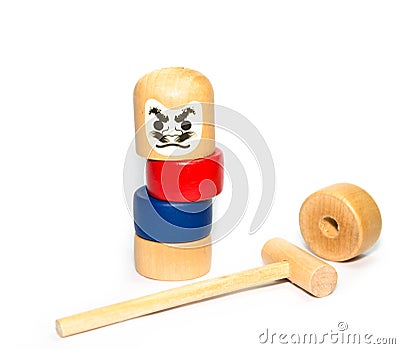 Japanese Stacked Daruma Game Stock Photo