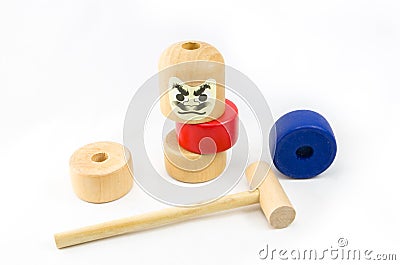 Japanese Stacked Daruma Game Stock Photo