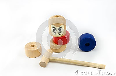 Japanese Stacked Daruma Game Stock Photo