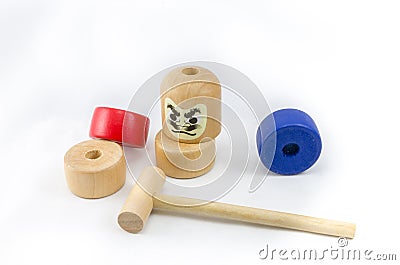 Japanese Stacked Daruma Game Stock Photo