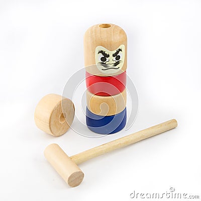 Japanese Stacked Daruma Game Stock Photo