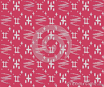 Japanese Star Square Wing Seamless Pattern Vector Illustration