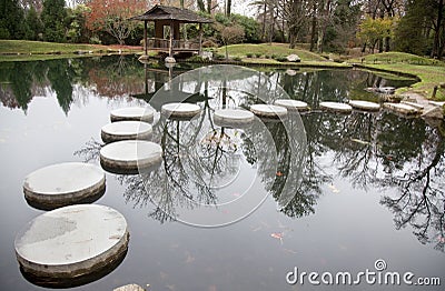 Japanese Steppingstones Stock Photo