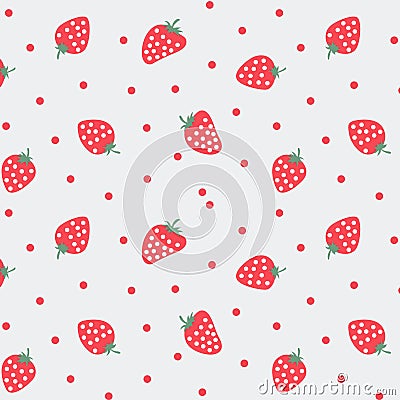 Japanese strawberry pattern Vector Illustration