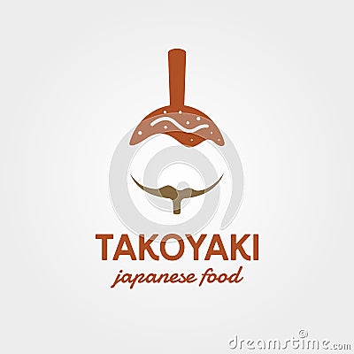 Japanese street food takoyaki logo vector symbol illustration design Vector Illustration