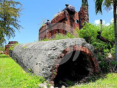 Japanese sugar mill ruins, Rota Stock Photo