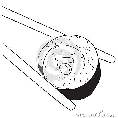 Japanese sushi Cartoon Illustration