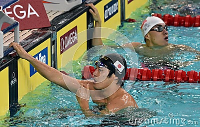 Japanese swimmer Masato Sakai Editorial Stock Photo